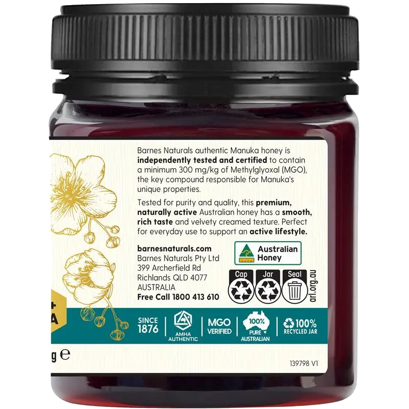 Barnes Naturals Australian Manuka Honey 1kg MGO 300+