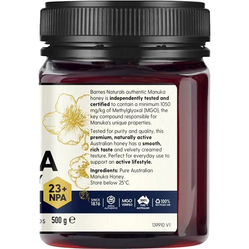 Barnes Naturals Australian Manuka Honey MGO 1050+ 500g