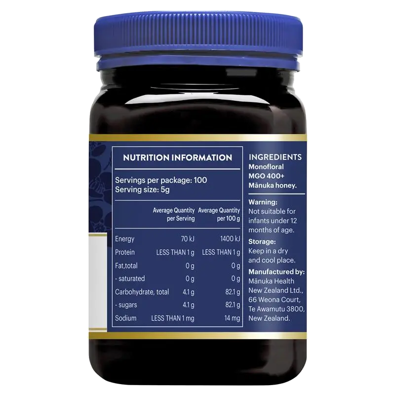 Manuka Health MGO 400+ Manuka Honey 500g (Not For Sale In WA)